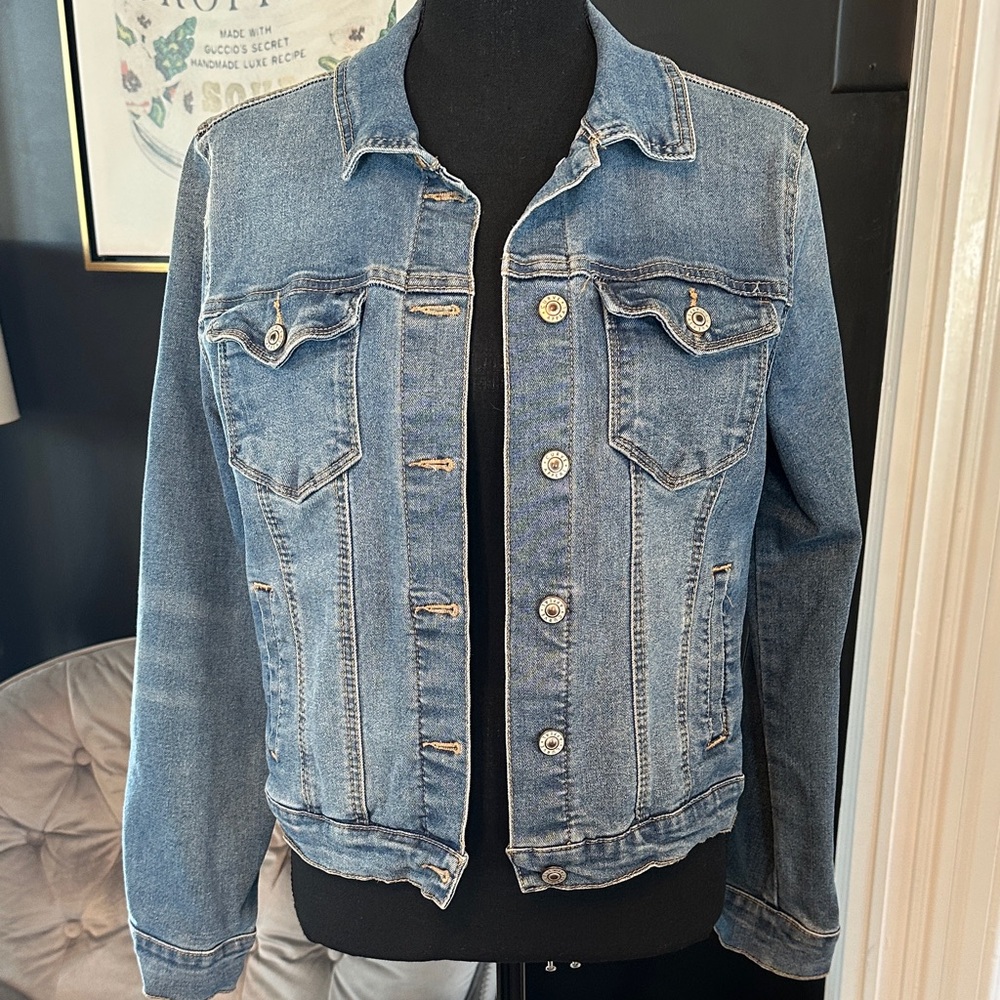 Curve Stylish Blue Denim Jacket medium
